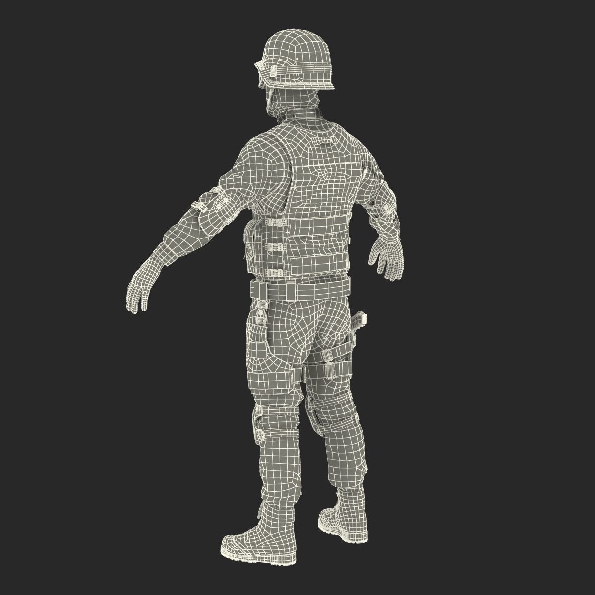SWAT Man Afro American Rigged 3D model_49