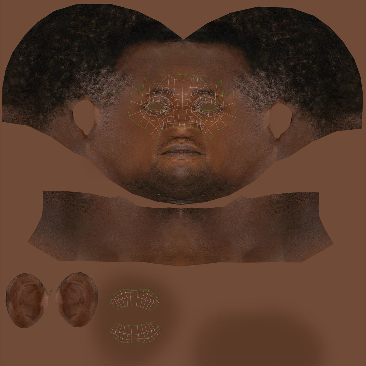 SWAT Man Afro American Rigged 3D model_40
