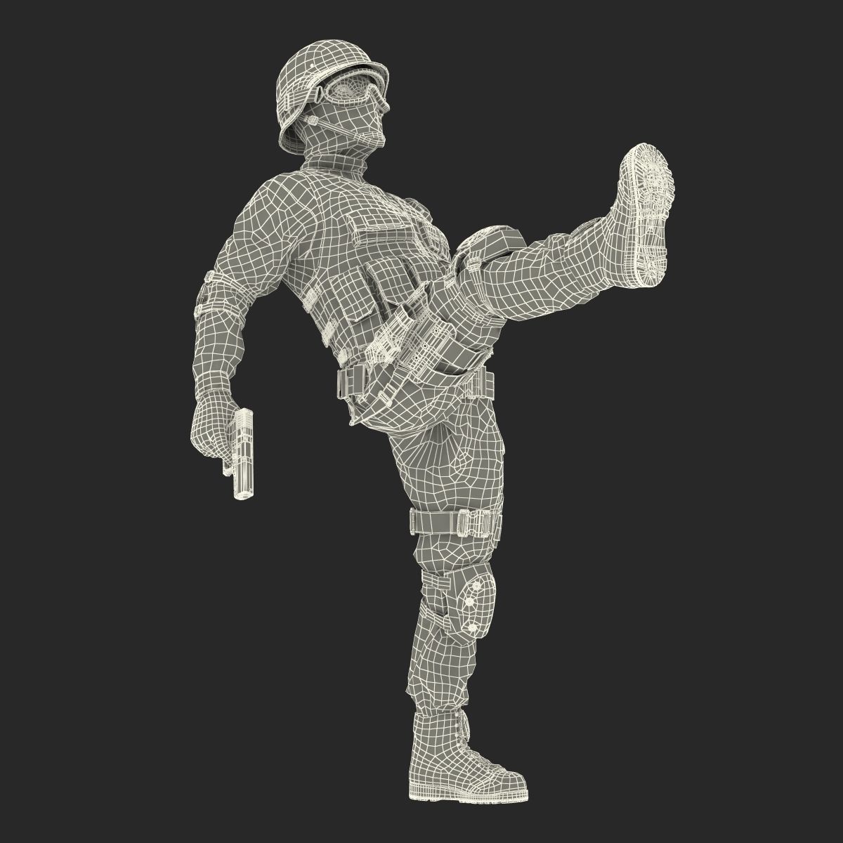 SWAT Man Afro American Rigged 3D model_55