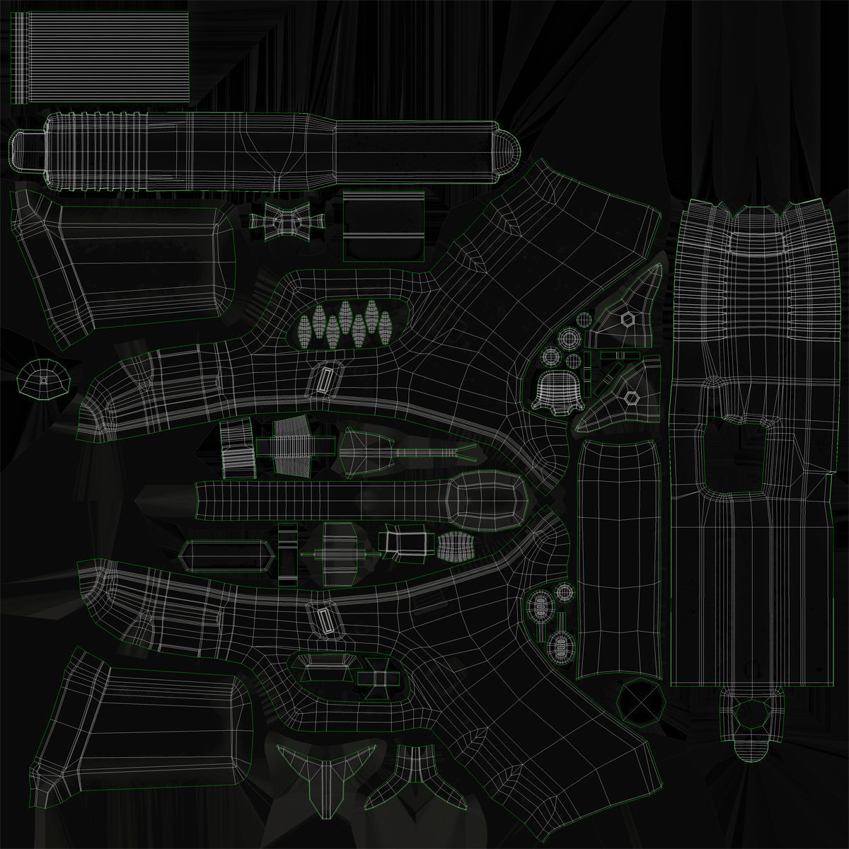 SWAT Man Afro American Rigged 3D model_43