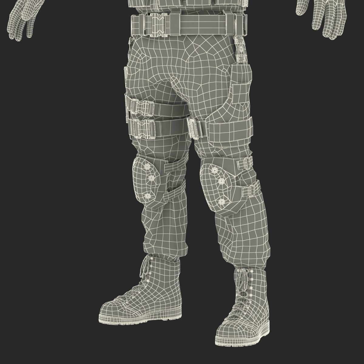SWAT Man Afro American Rigged 3D model_60