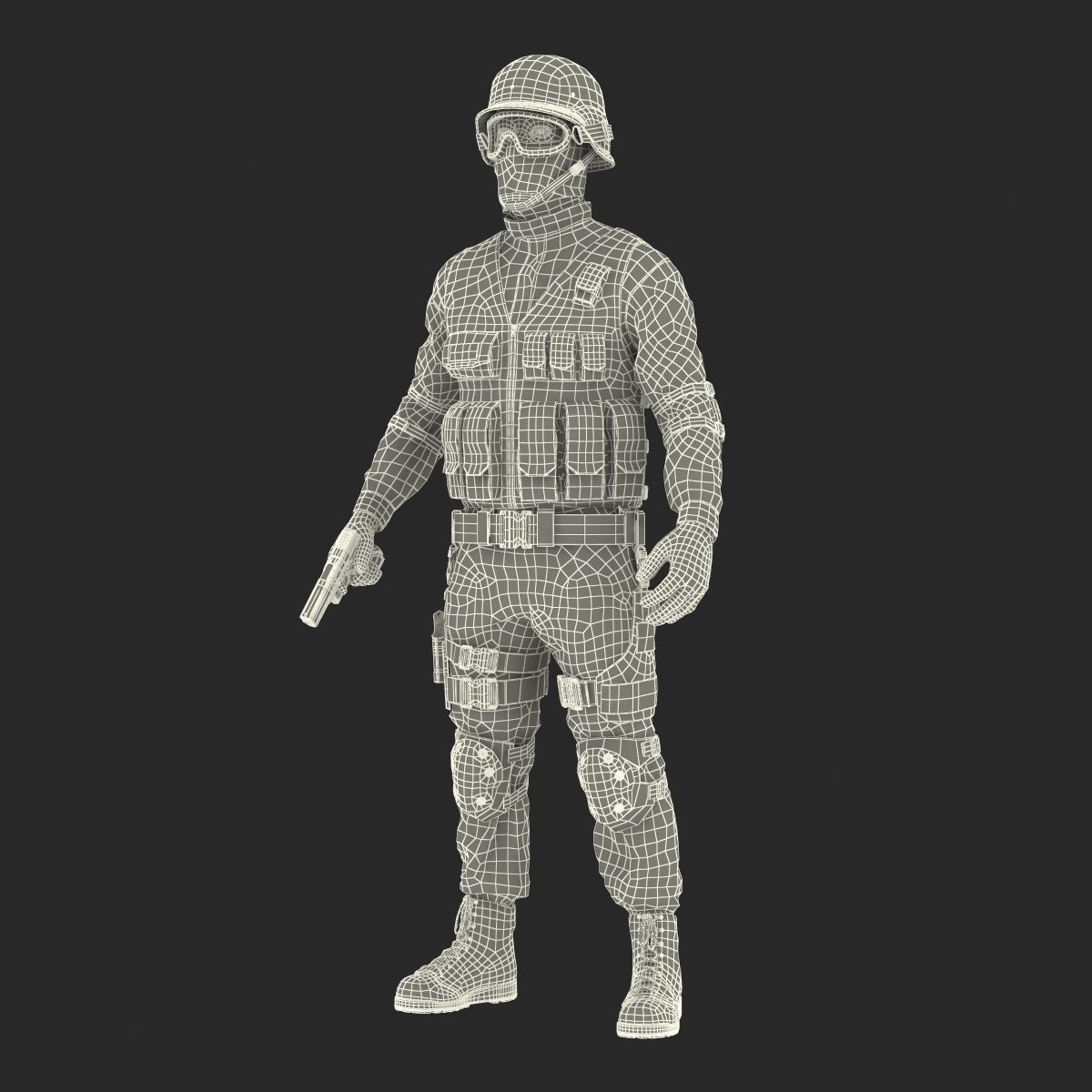 SWAT Man Afro American Rigged 3D model_54