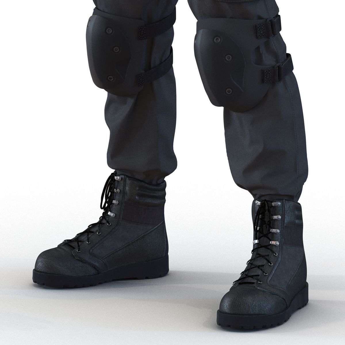 SWAT Man Afro American Rigged 3D model_34