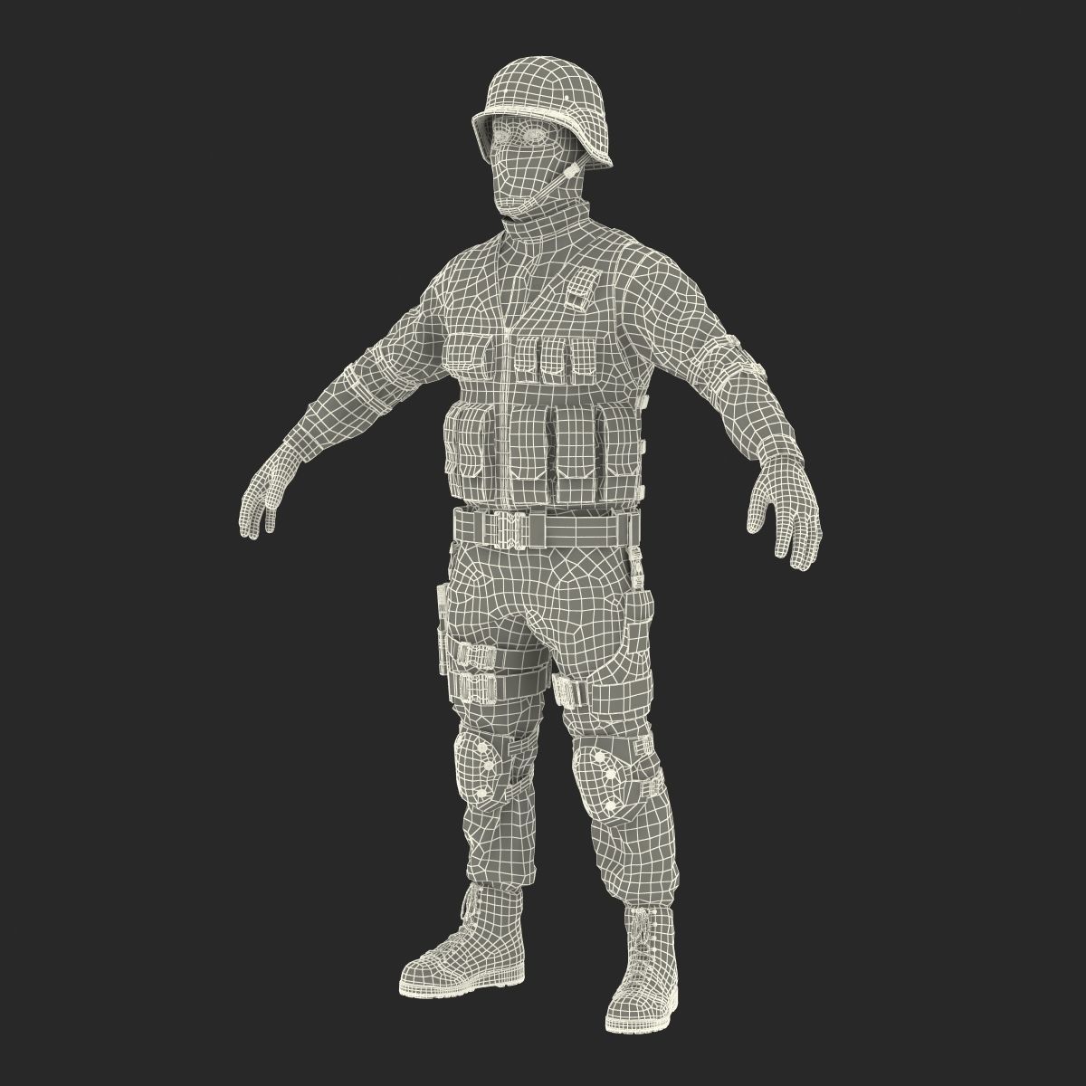 SWAT Man Afro American Rigged 3D model_53