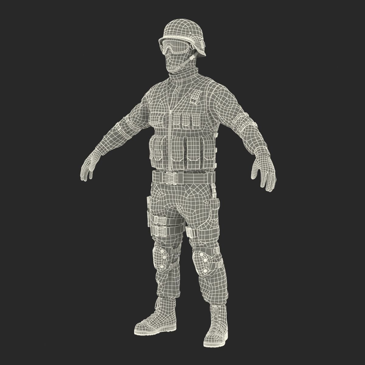 SWAT Man Afro American Rigged 3D model_50