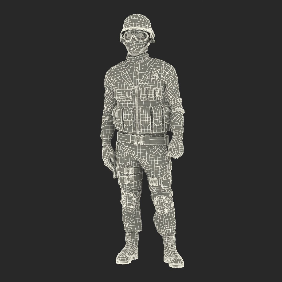 SWAT Man Afro American Rigged 3D model_56