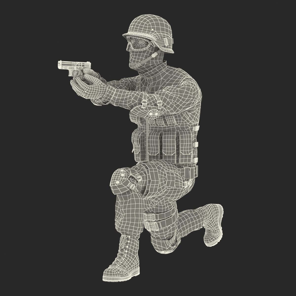 SWAT Man Afro American Rigged 3D model_52