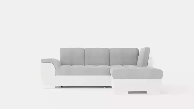 Corner Sofa Bed TOKIO Grey and White Right