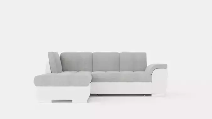 Corner Sofa Bed TOKIO Grey and White Left