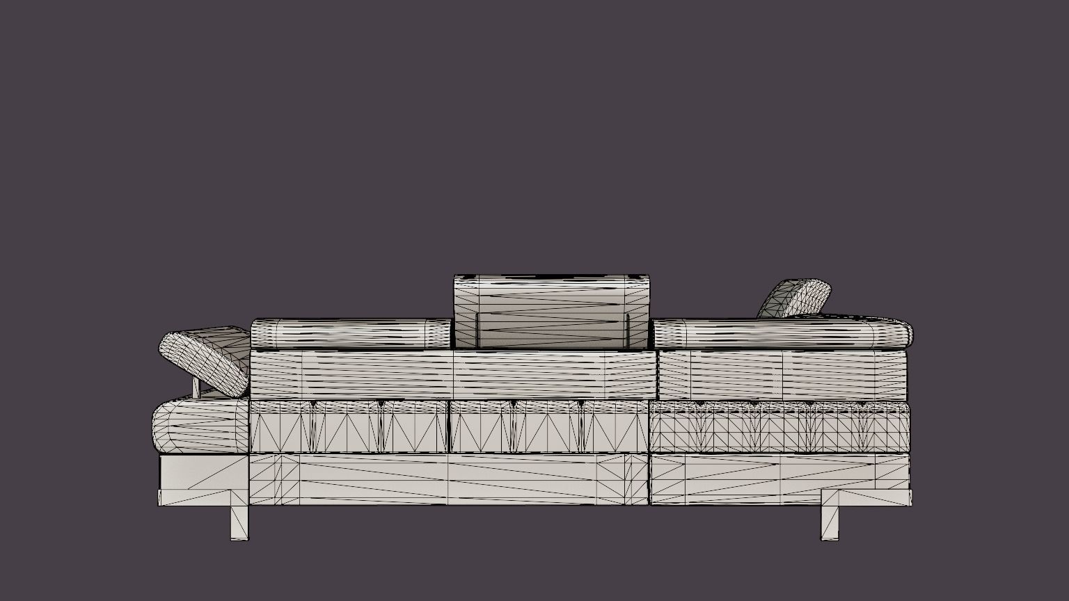 Corner Sofa Bed SELVA L Left Low-poly 3D model_5