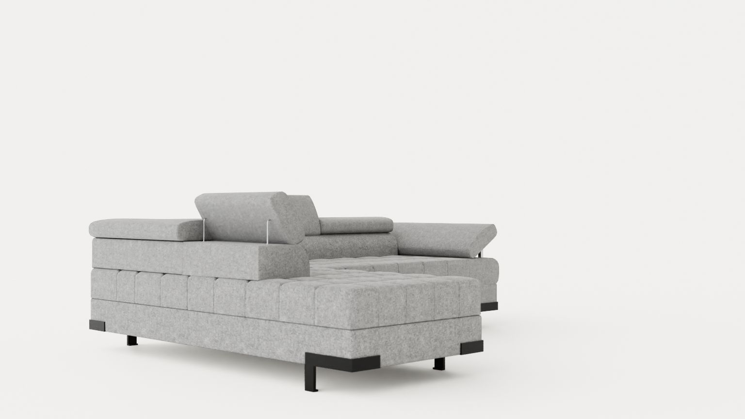 Corner Sofa Bed SELVA L Left Low-poly 3D model_1