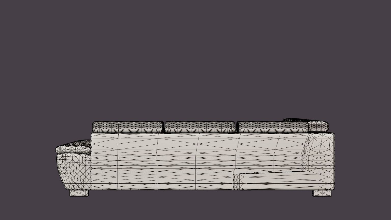 Corner Sofa Bed REGINI Left Low-poly 3D model_5