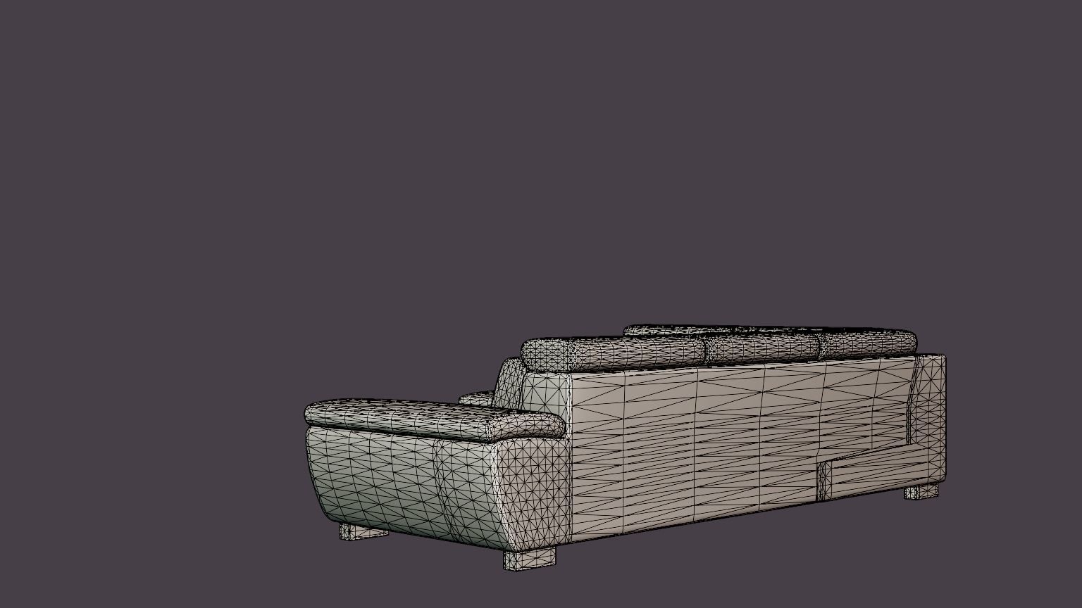 Corner Sofa Bed REGINI Left Low-poly 3D model_6