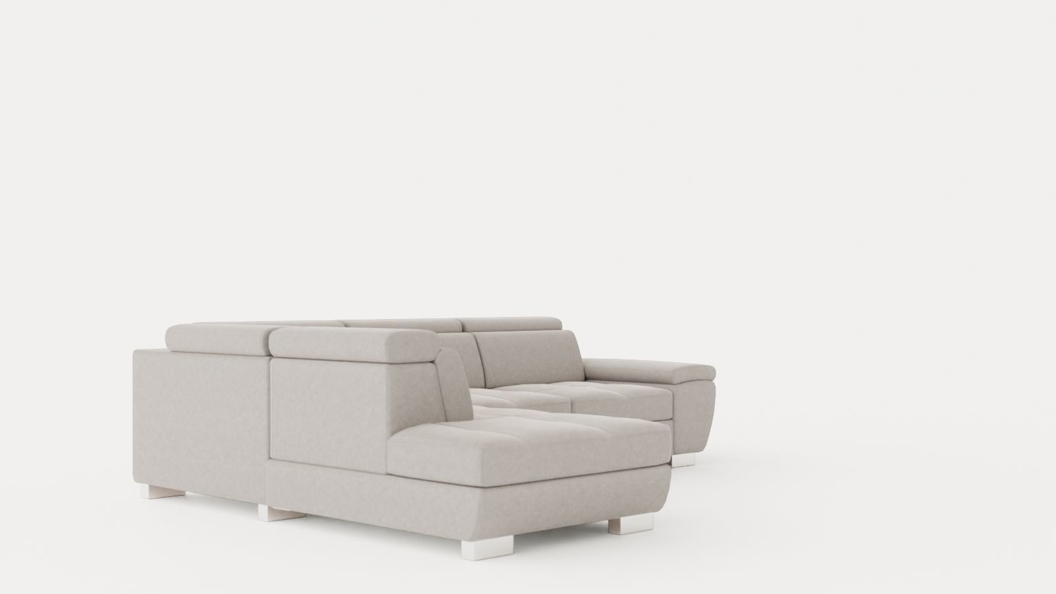 Corner Sofa Bed REGINI Left Low-poly 3D model_1