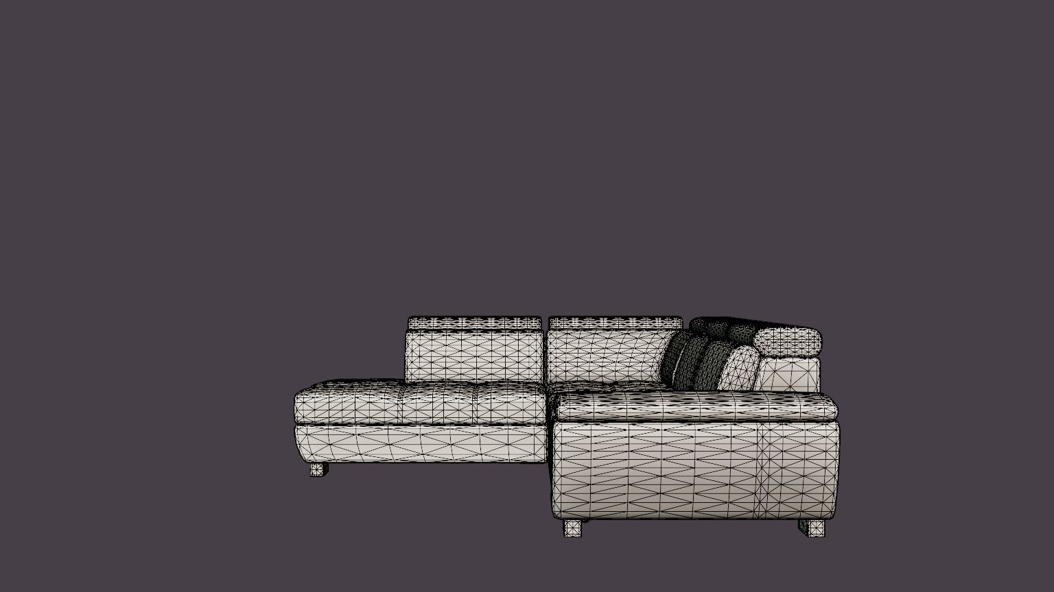 Corner Sofa Bed REGINI Left Low-poly 3D model_7