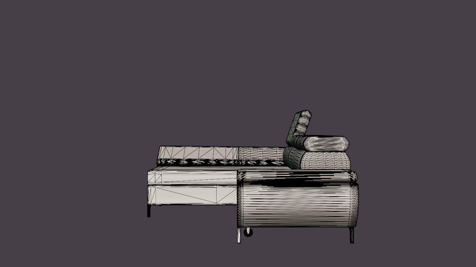 Corner Sofa Bed FLAME MINI Left Low-poly 3D model_7