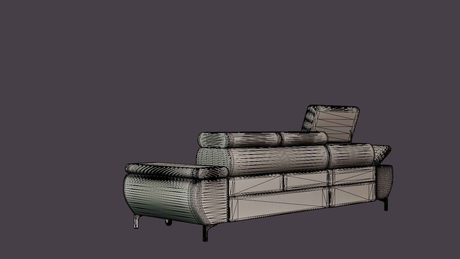 Corner Sofa Bed FLAME MINI Left Low-poly 3D model_6
