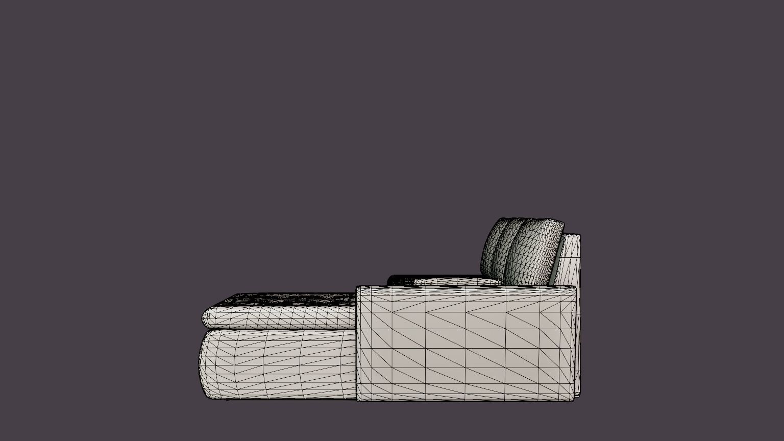 Corner Sofa Bed FADO MINI Right Low-poly 3D model_7