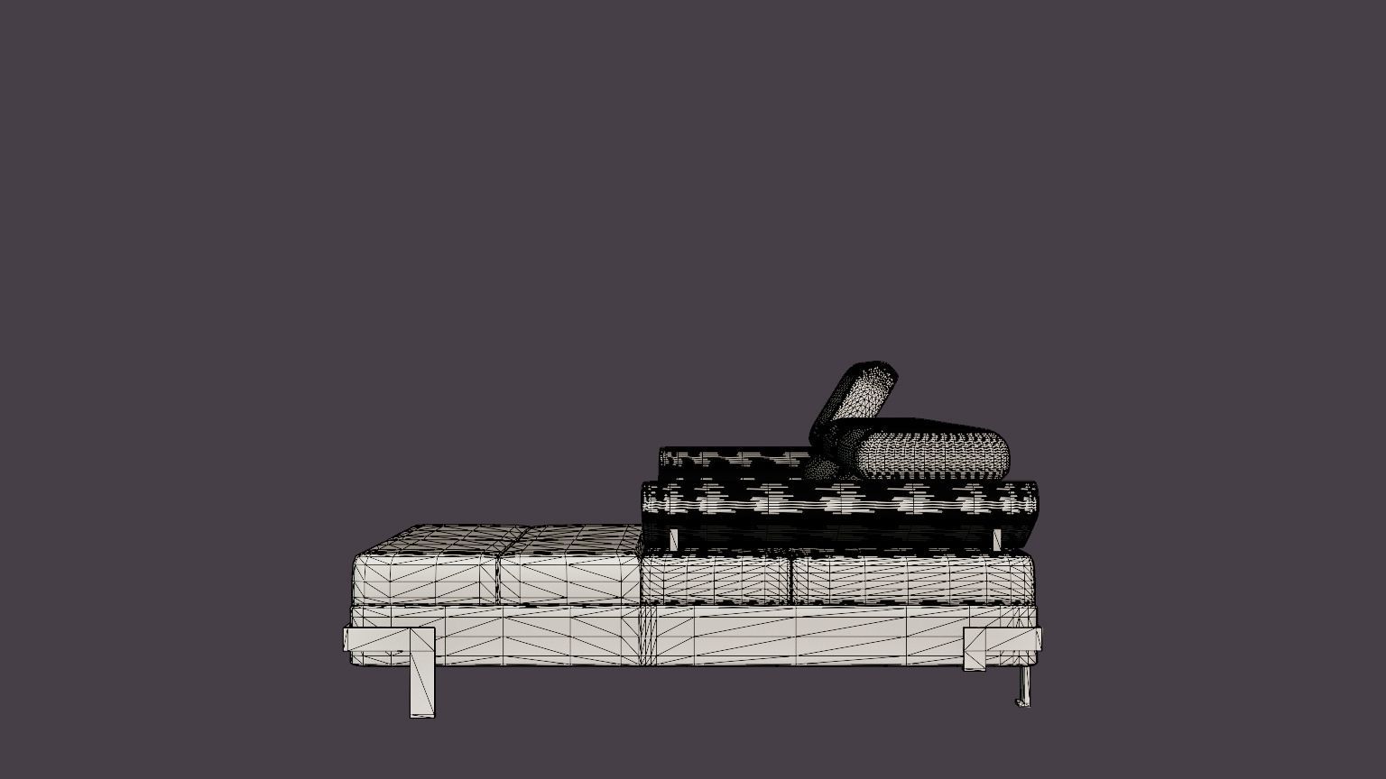 Corner Sofa Bed EMPORIO MINI Right Low-poly 3D model_7