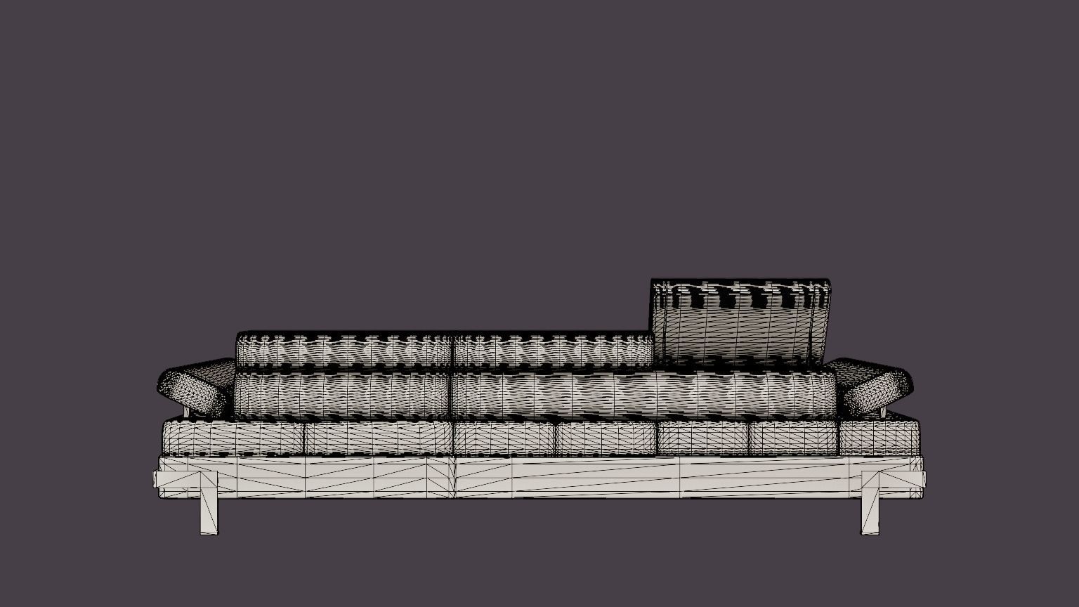 Corner Sofa Bed EMPORIO MINI Right Low-poly 3D model_5