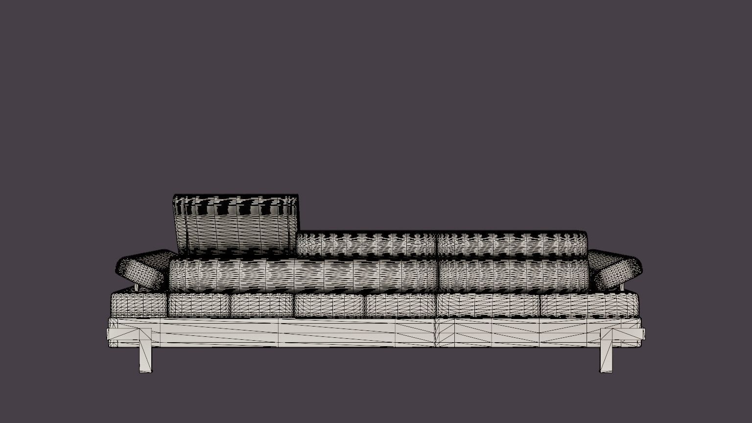 Corner Sofa Bed EMPORIO MINI Left Low-poly 3D model_5