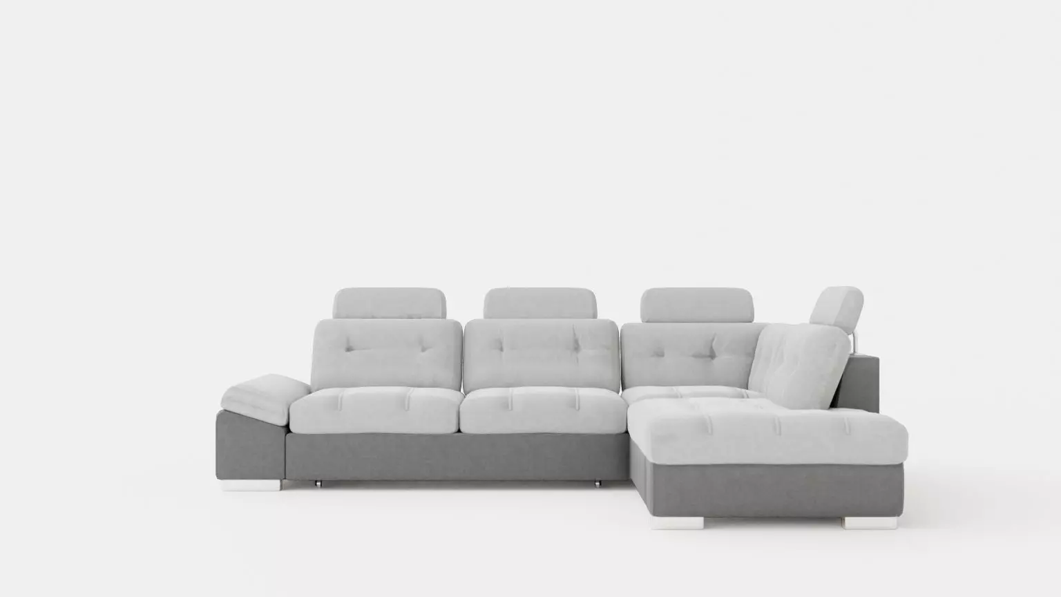 Corner Sofa Bed CALAMO 1 Grey Right Low-poly 3D model_0