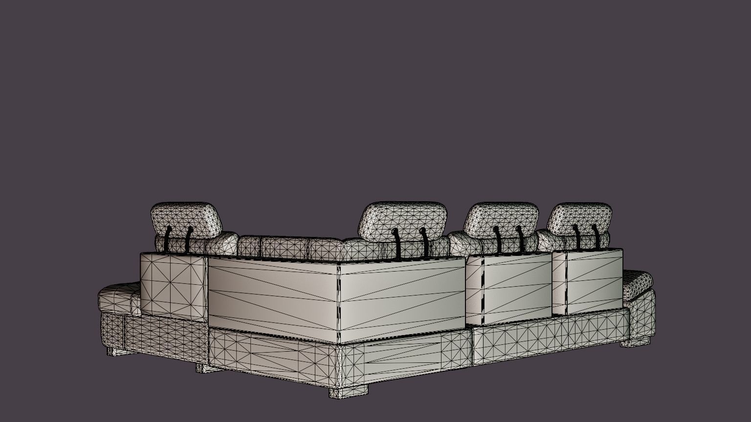 Corner Sofa Bed CALAMO 1 Grey Right Low-poly 3D model_6