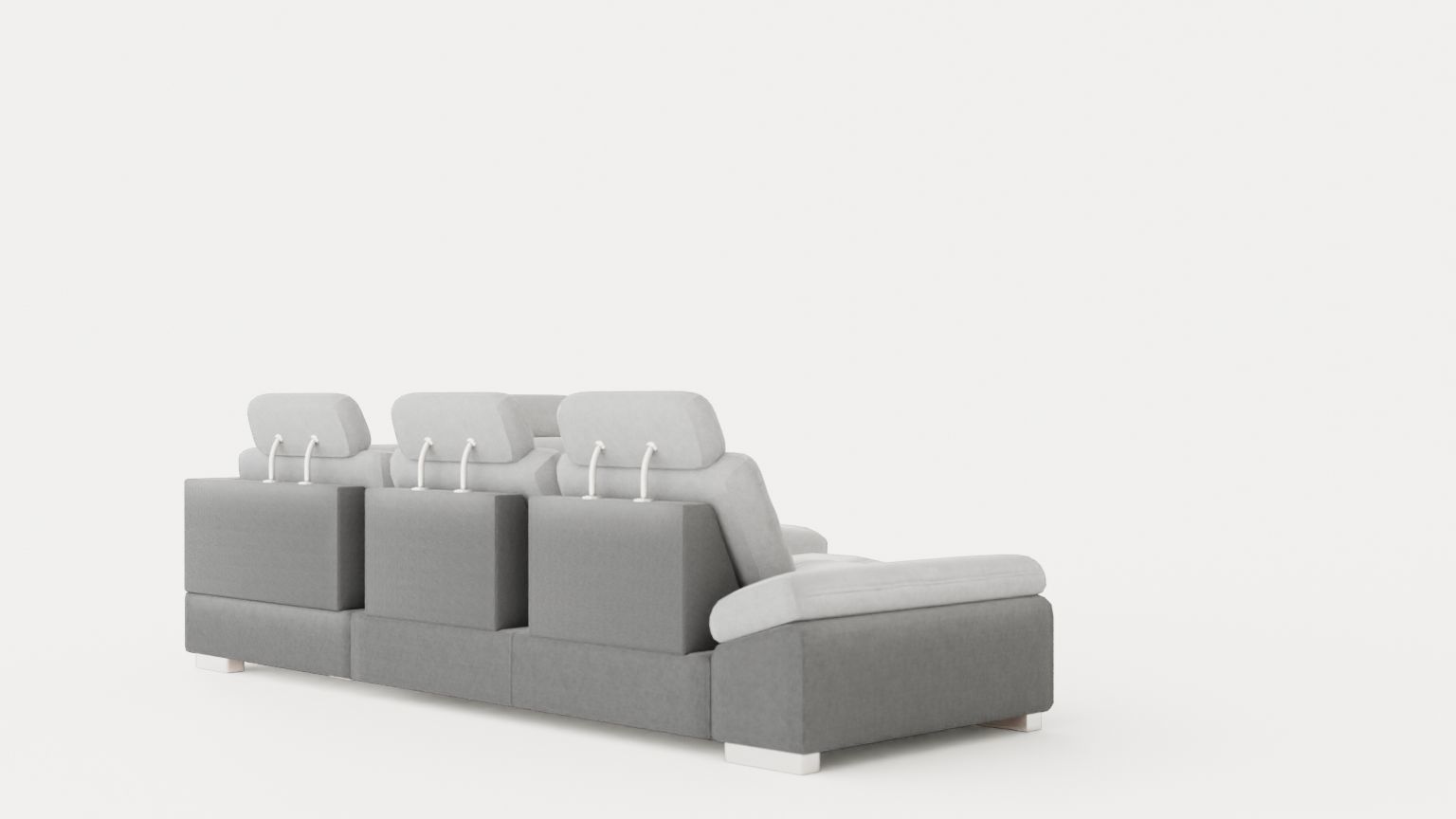 Corner Sofa Bed CALAMO 1 Grey Right Low-poly 3D model_3