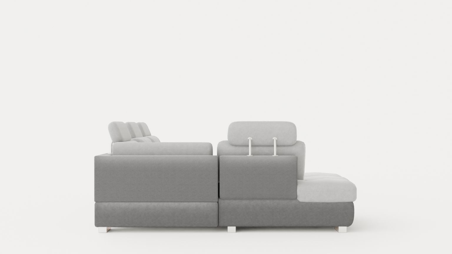 Corner Sofa Bed CALAMO 1 Grey Left Low-poly 3D model_2