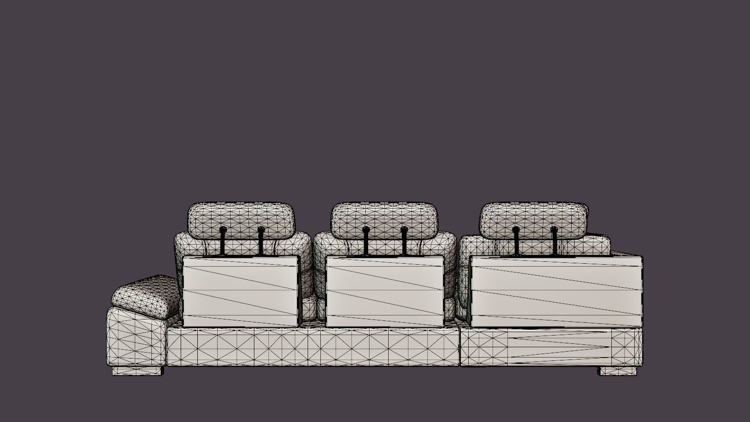Corner Sofa Bed CALAMO 1 Grey Left Low-poly 3D model_5