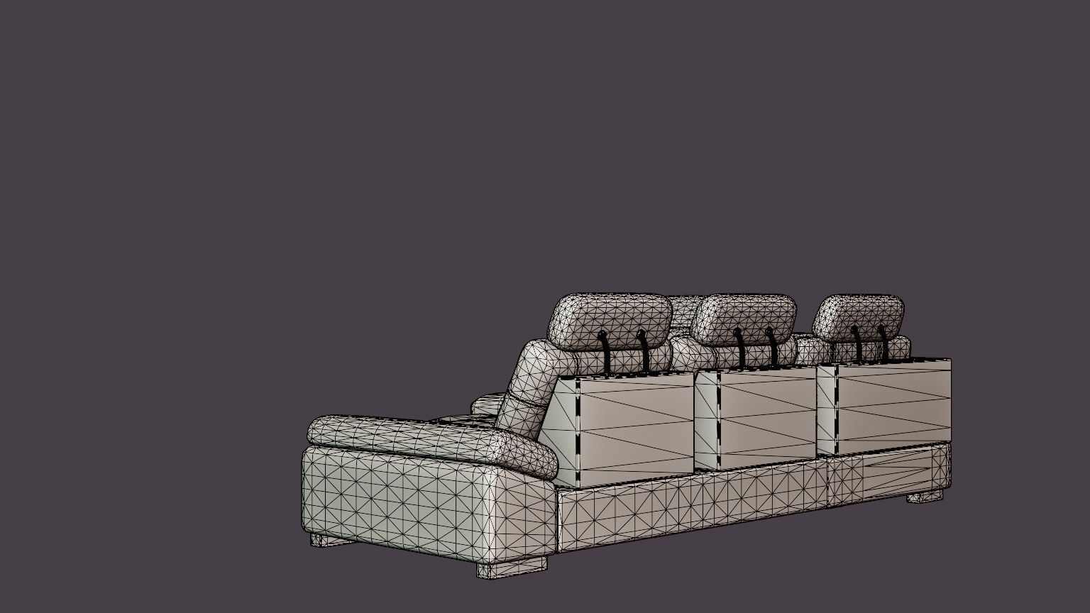 Corner Sofa Bed CALAMO 1 Grey Left Low-poly 3D model_6