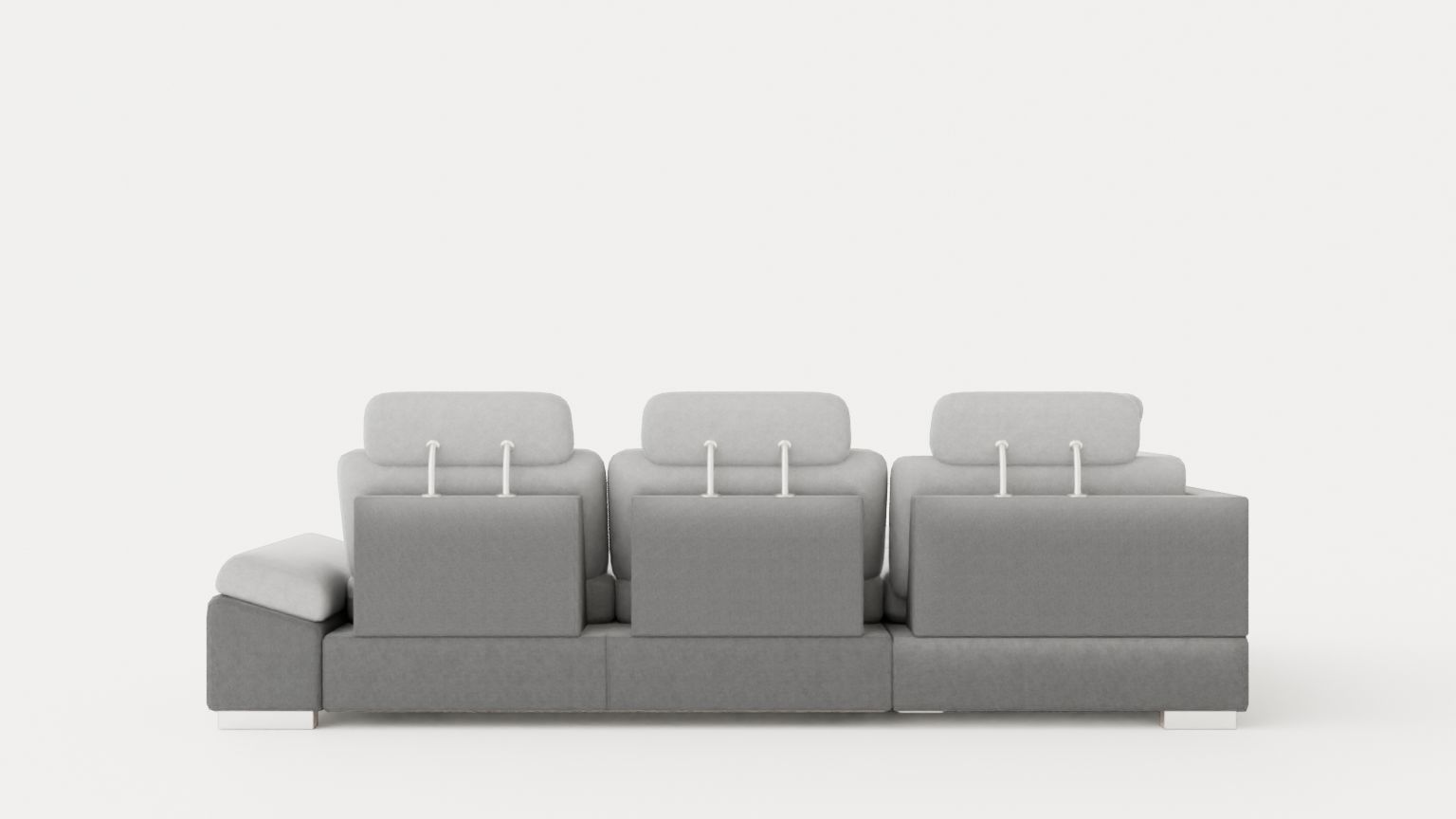 Corner Sofa Bed CALAMO 1 Grey Left Low-poly 3D model_4