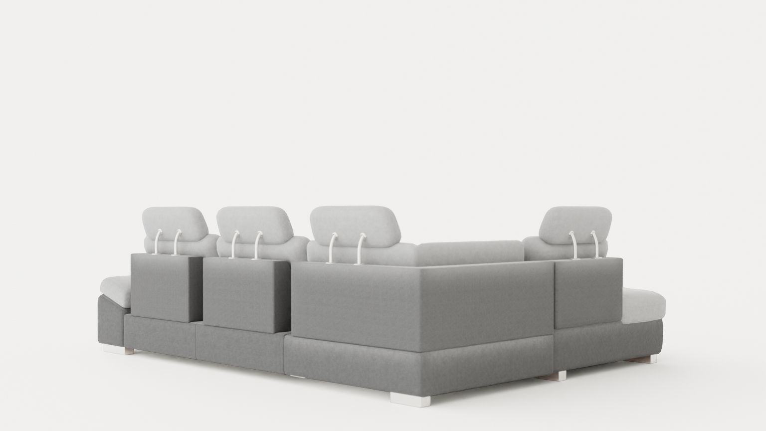 Corner Sofa Bed CALAMO 1 Grey Left Low-poly 3D model_3