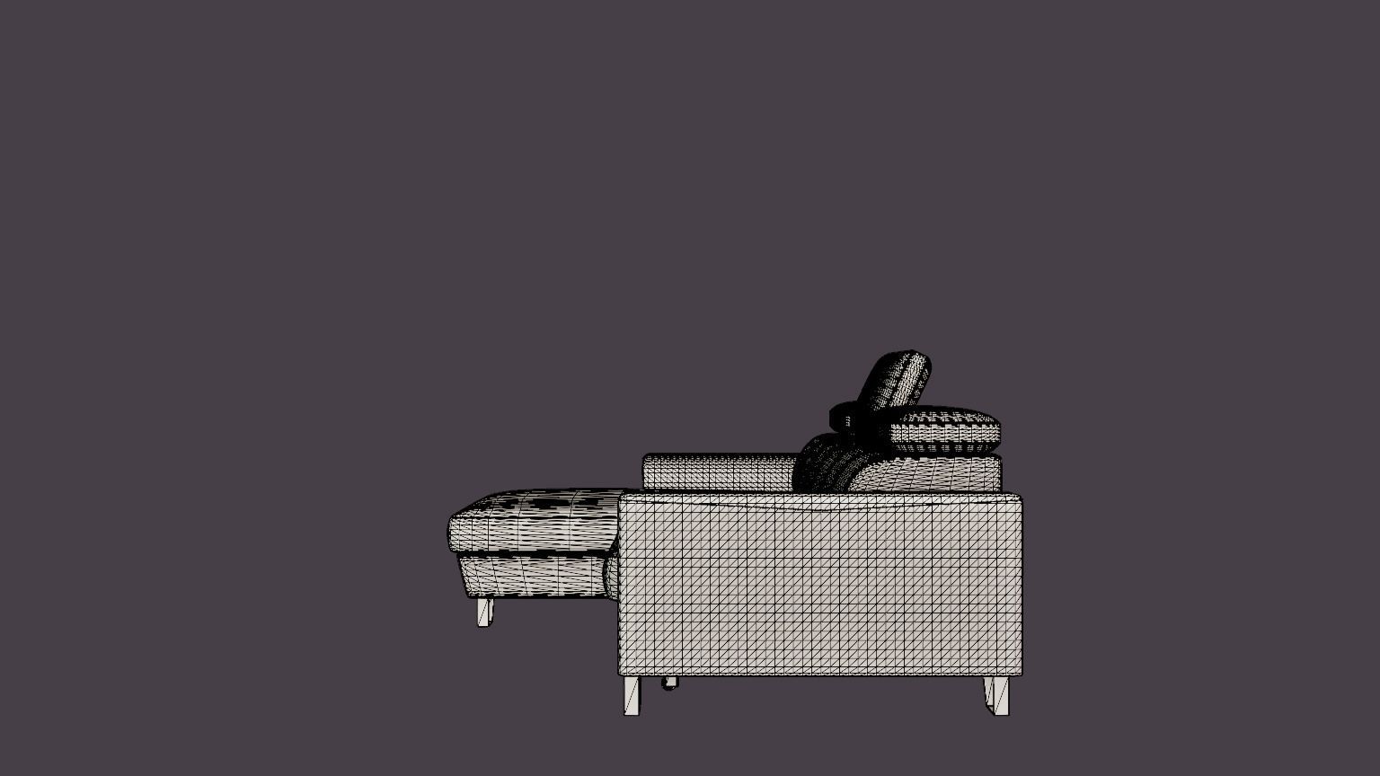 Corner Sofa Bed AUSTINO Left Low-poly 3D model_7