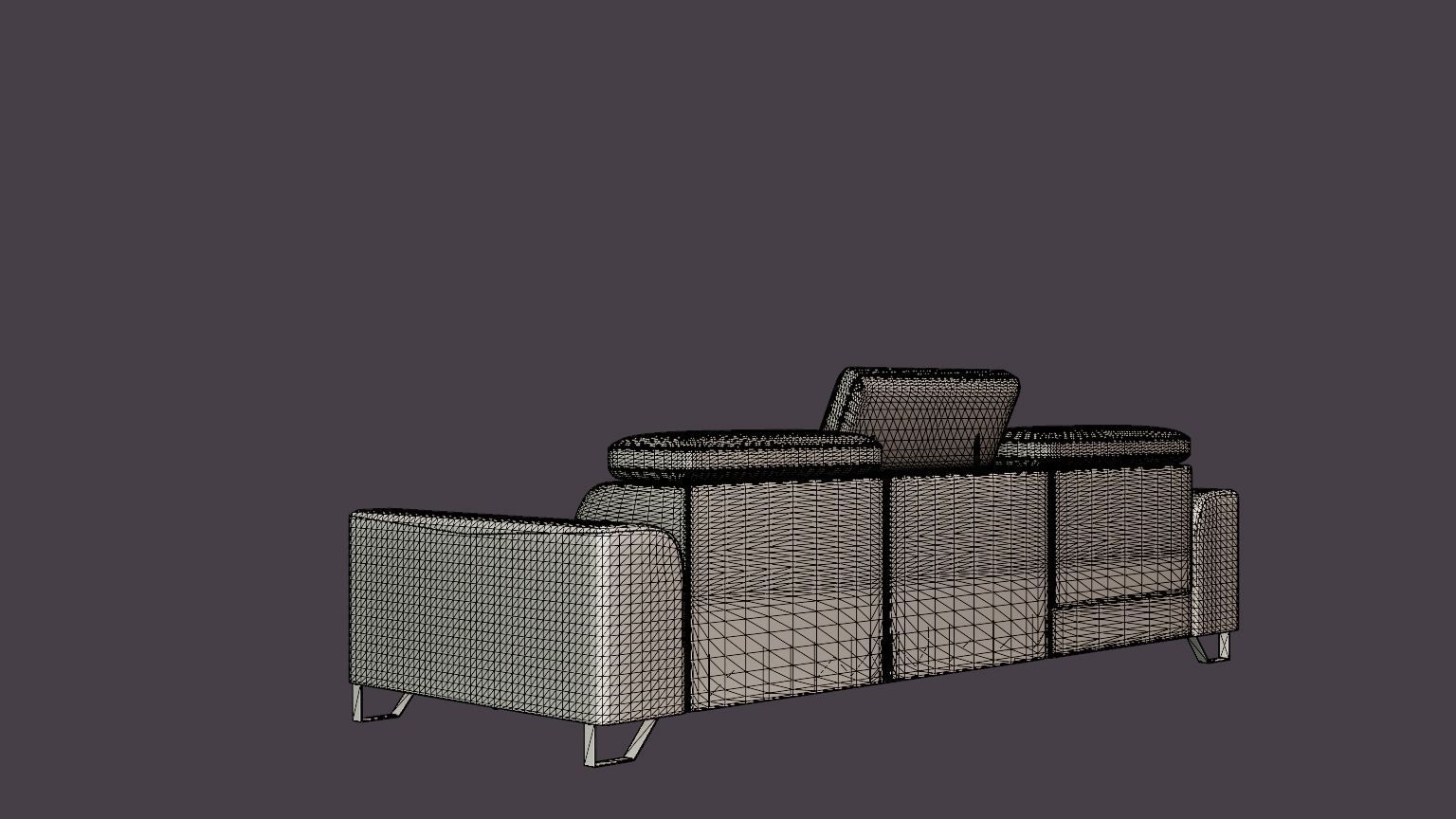 Corner Sofa Bed AUSTINO Left Low-poly 3D model_6