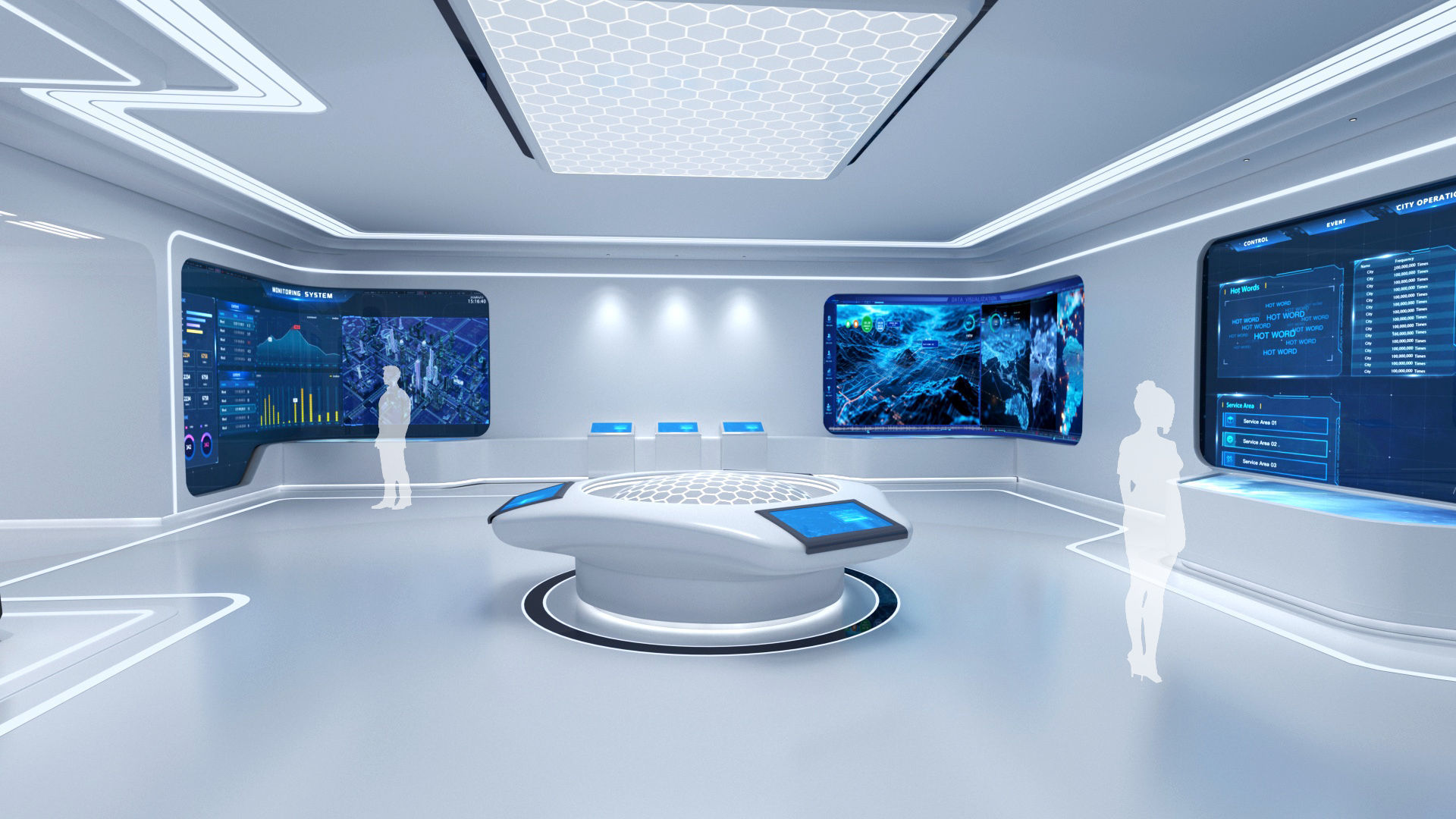Futuristic and Exhibition Room 3D model_1