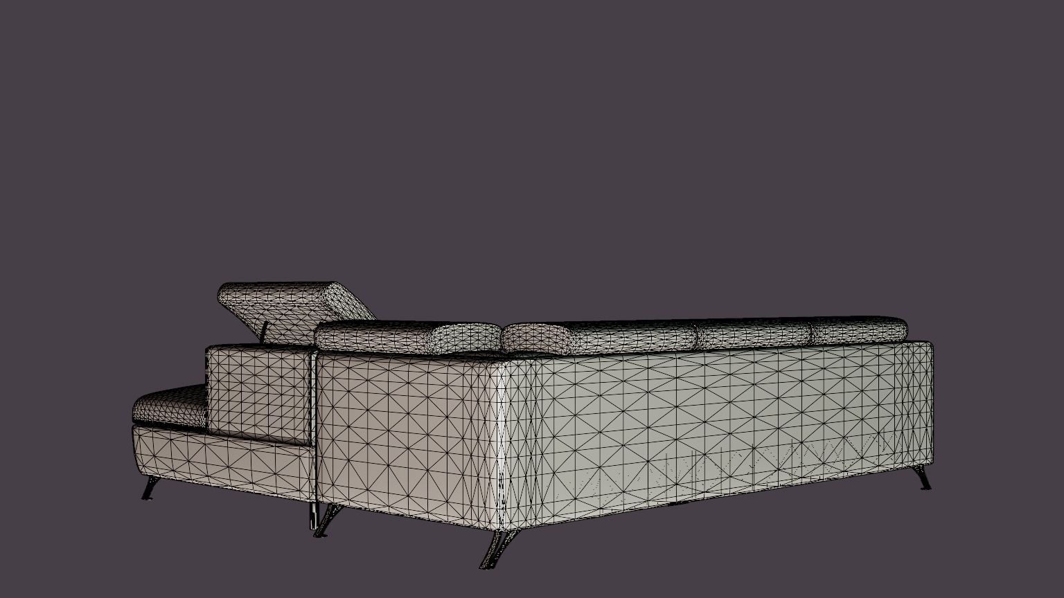 Corner Sofa Bed ALICO Right Low-poly 3D model_6