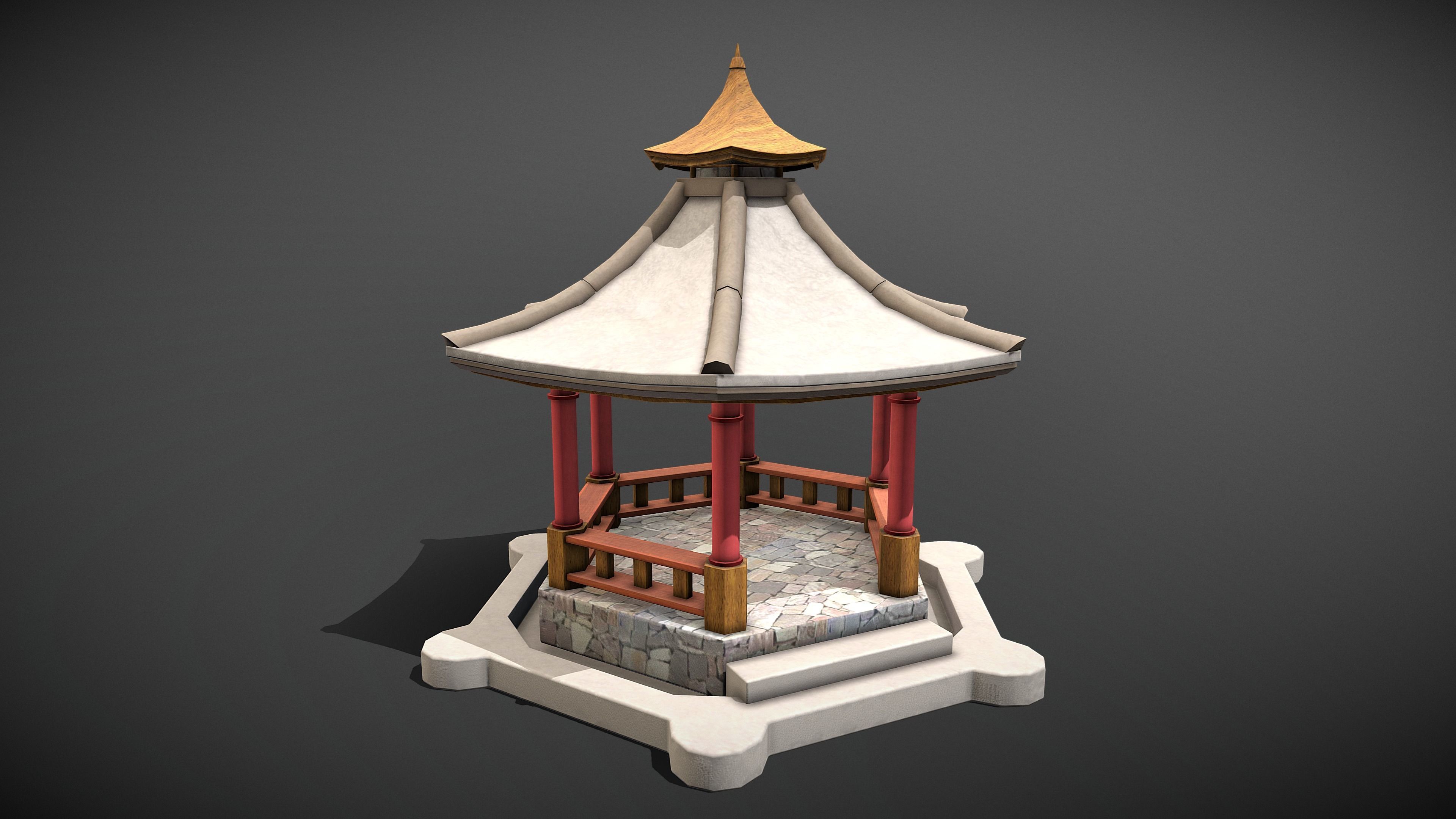 Pavilion Package Low-poly 3D model_9