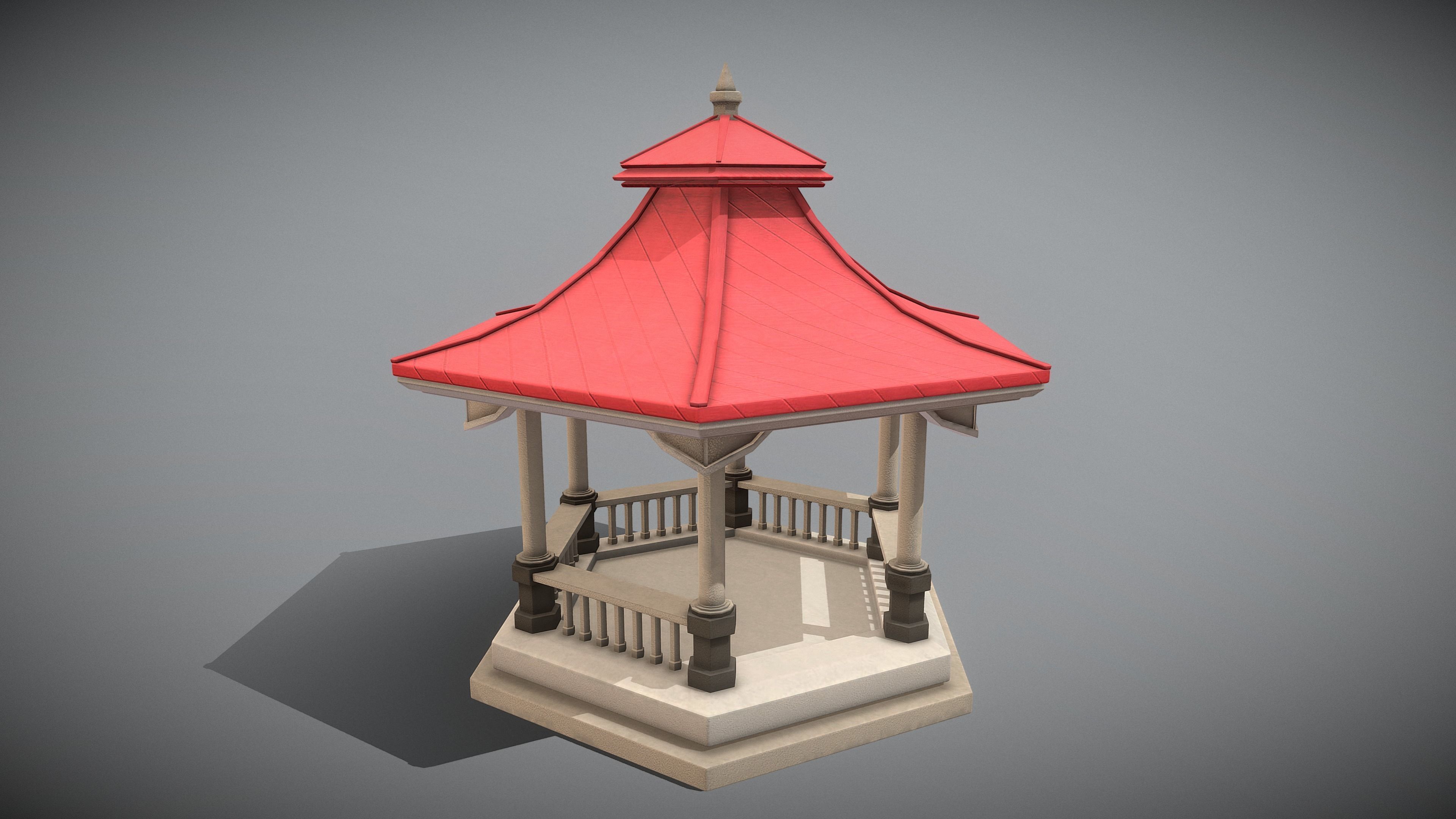 Pavilion Package Low-poly 3D model_10