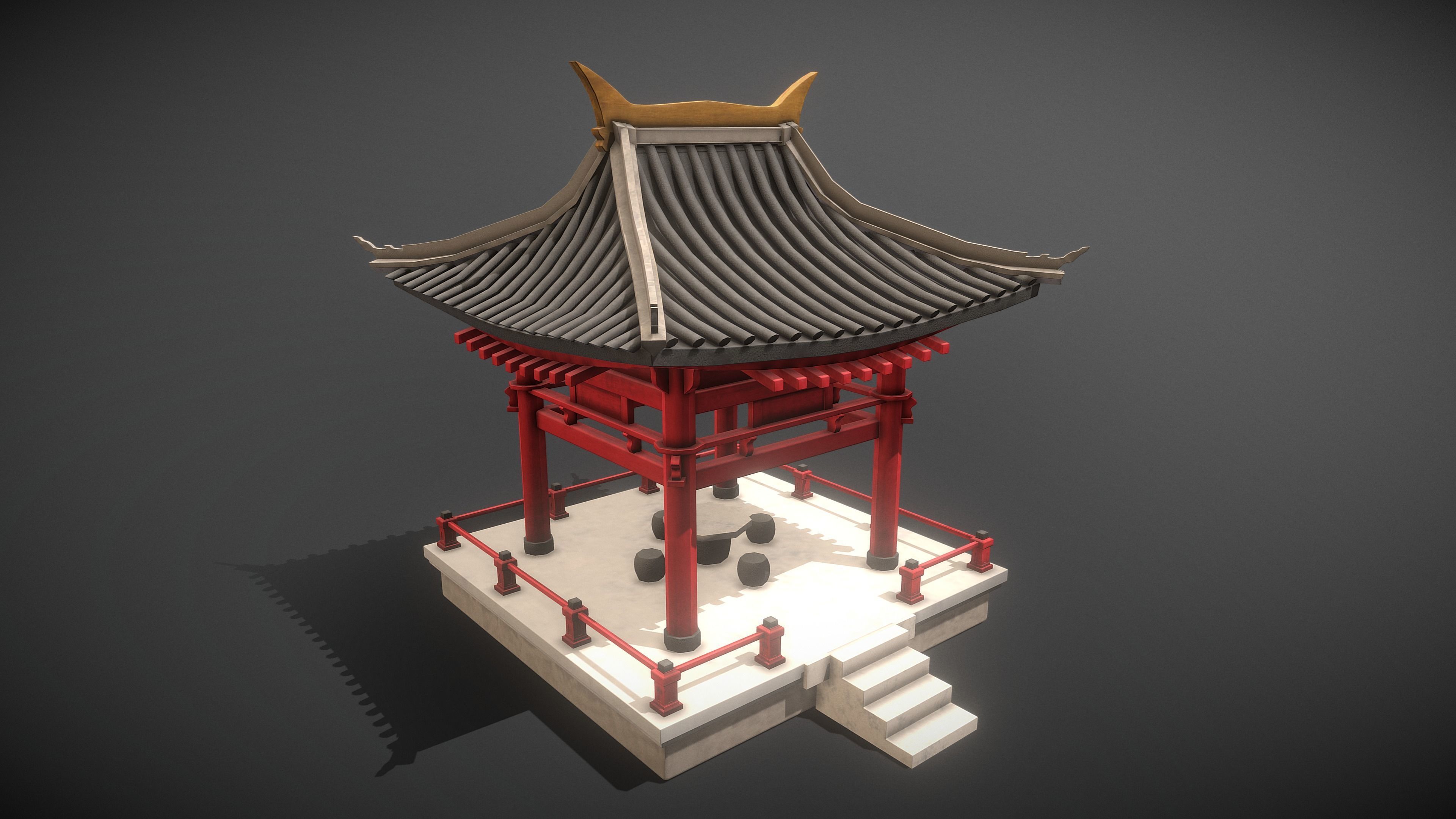 Pavilion Package Low-poly 3D model_7