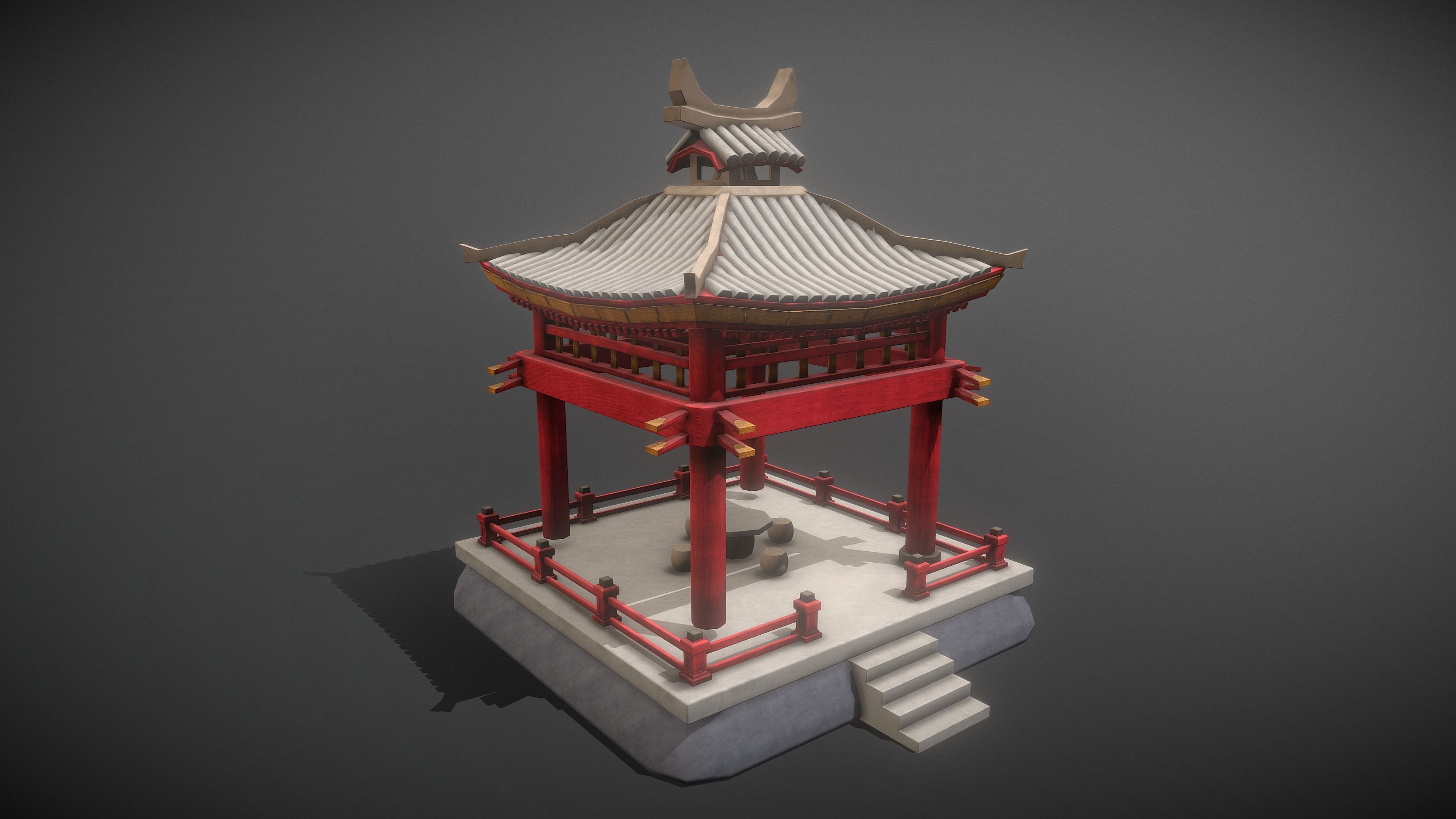 Pavilion Package Low-poly 3D model_4