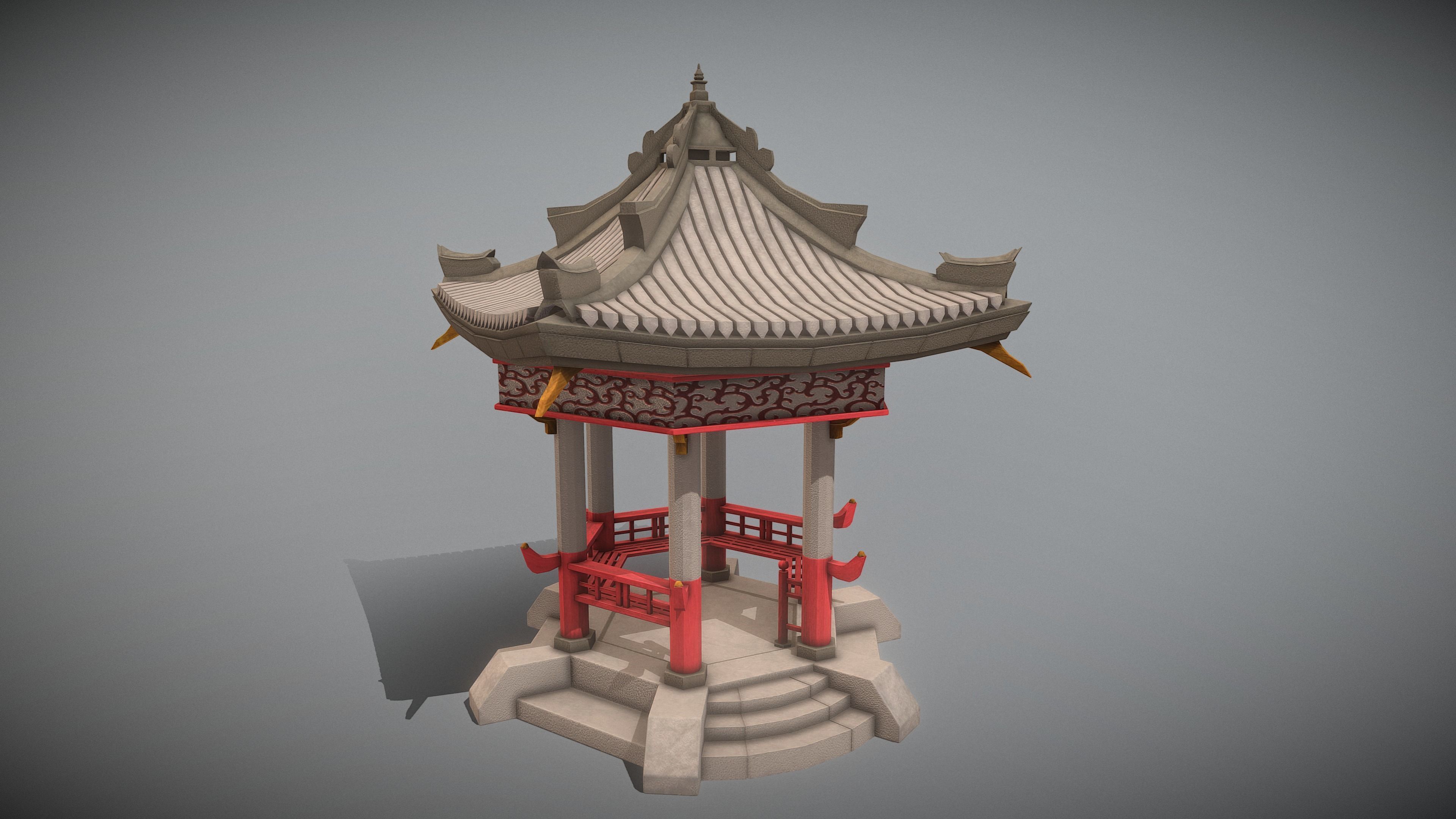 Pavilion Package Low-poly 3D model_12