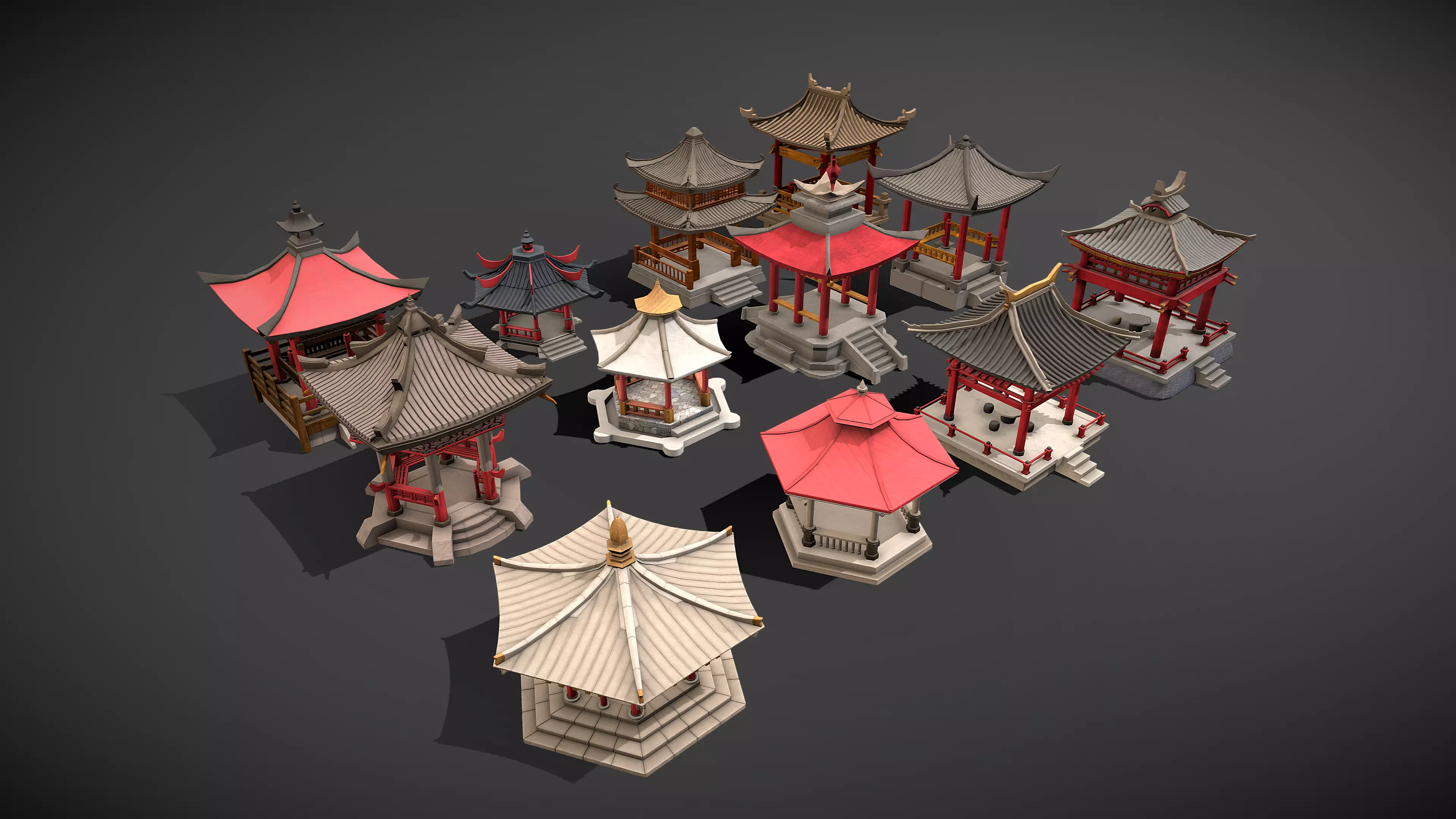 Pavilion Package Low-poly 3D model_0