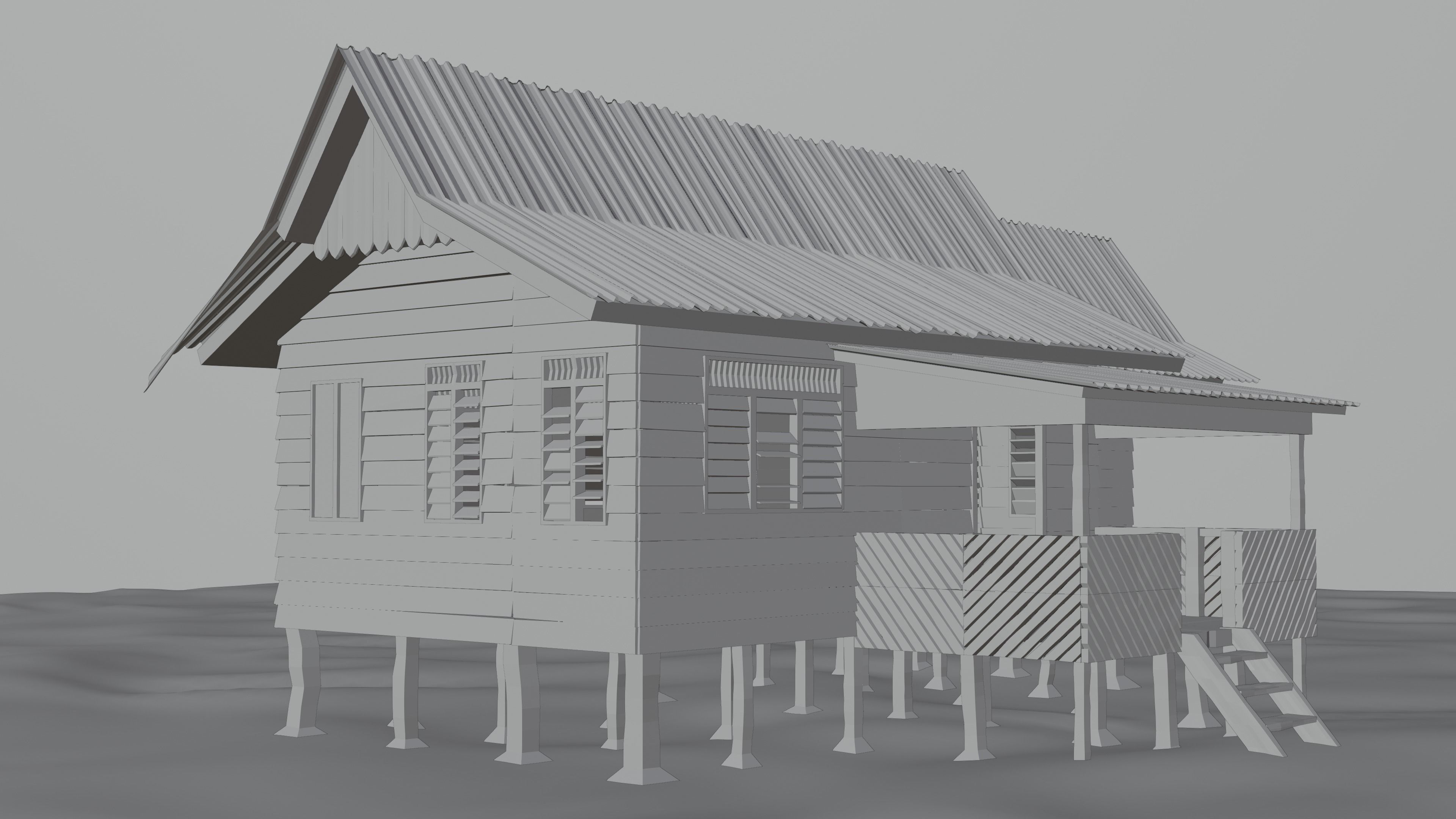 Old Beach House - 3D Modelling - Relistic Style 3D model_3