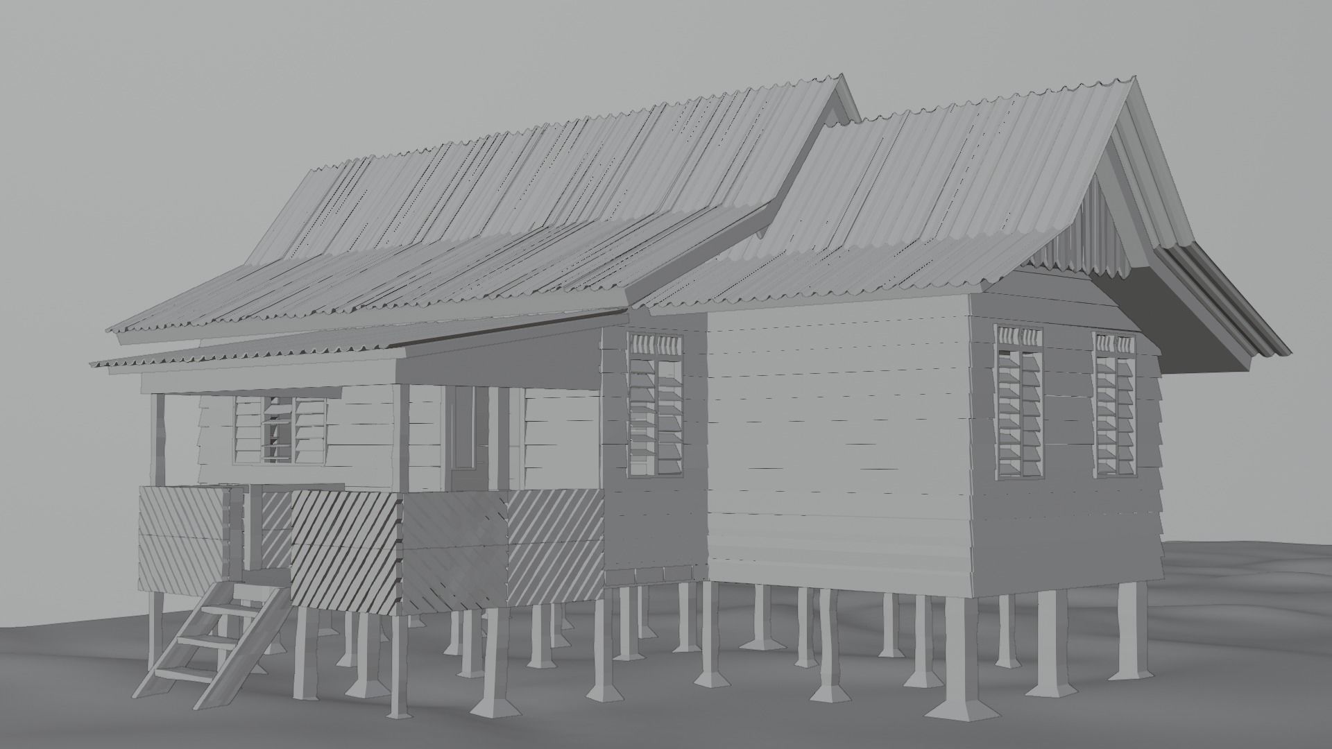 Old Beach House - 3D Modelling - Relistic Style 3D model_4