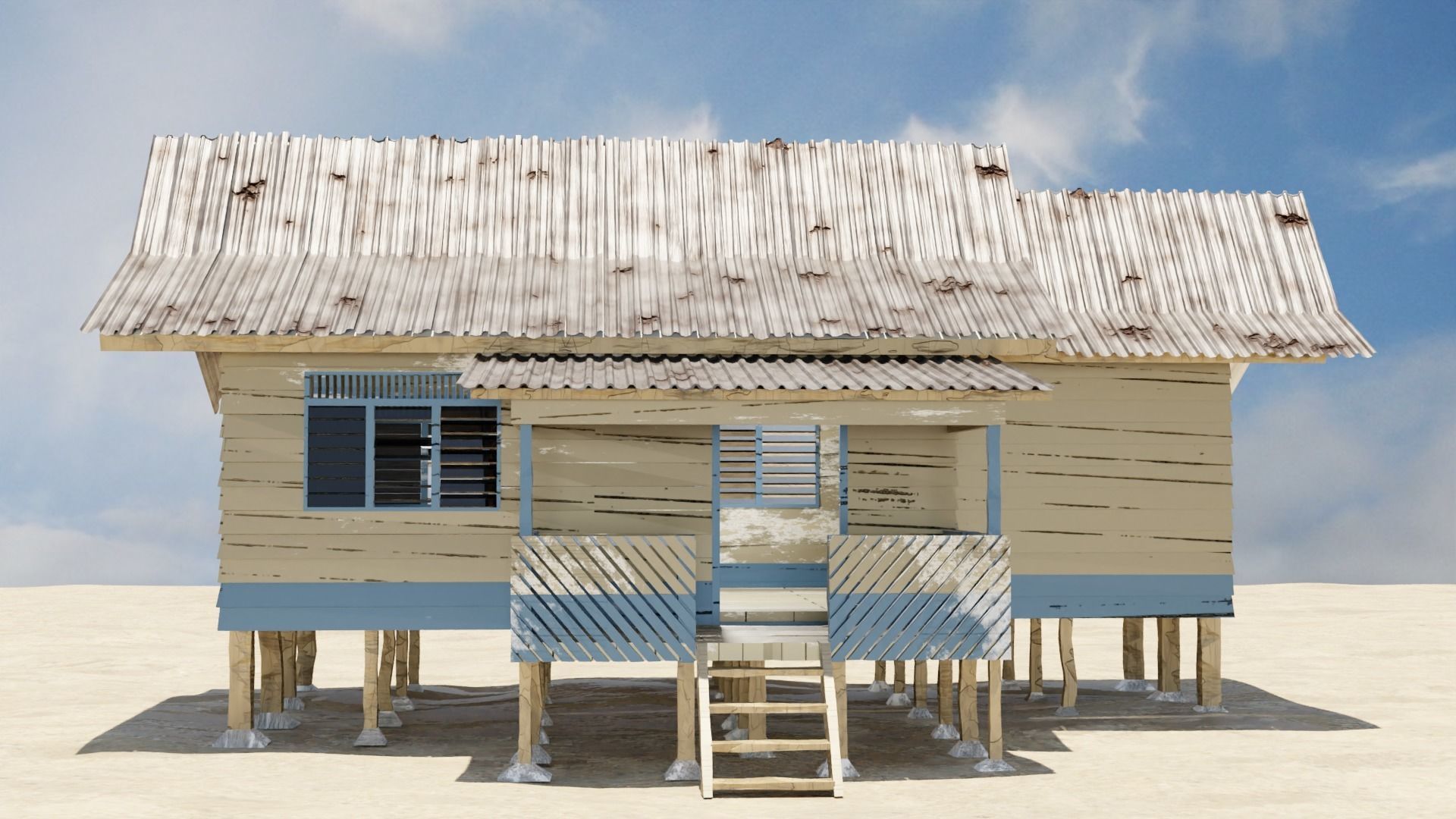 Old Beach House - 3D Modelling - Relistic Style 3D model_2