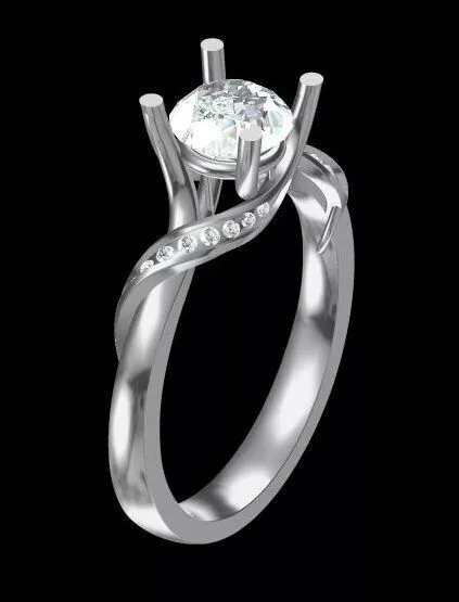 Fancy design diamond engagement ring for women 3D model Free 3D print model