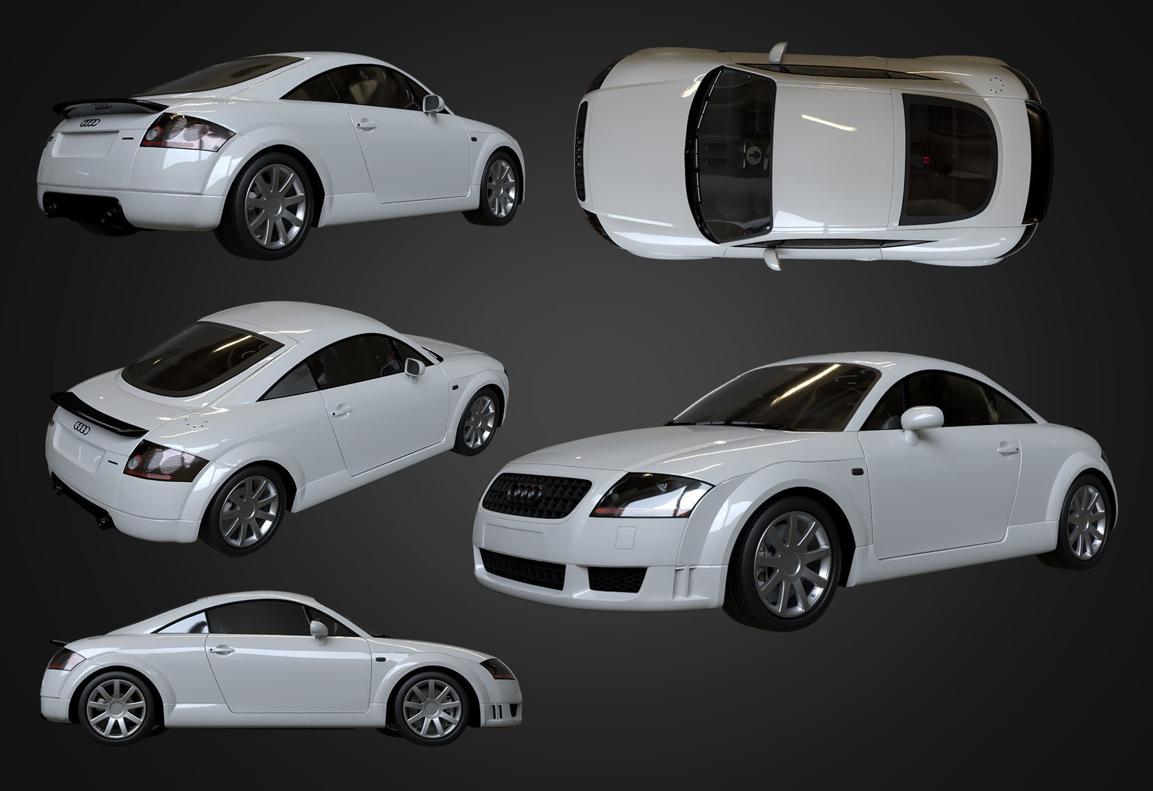 2004 Audi TT Coupe Low-poly 3D model_1