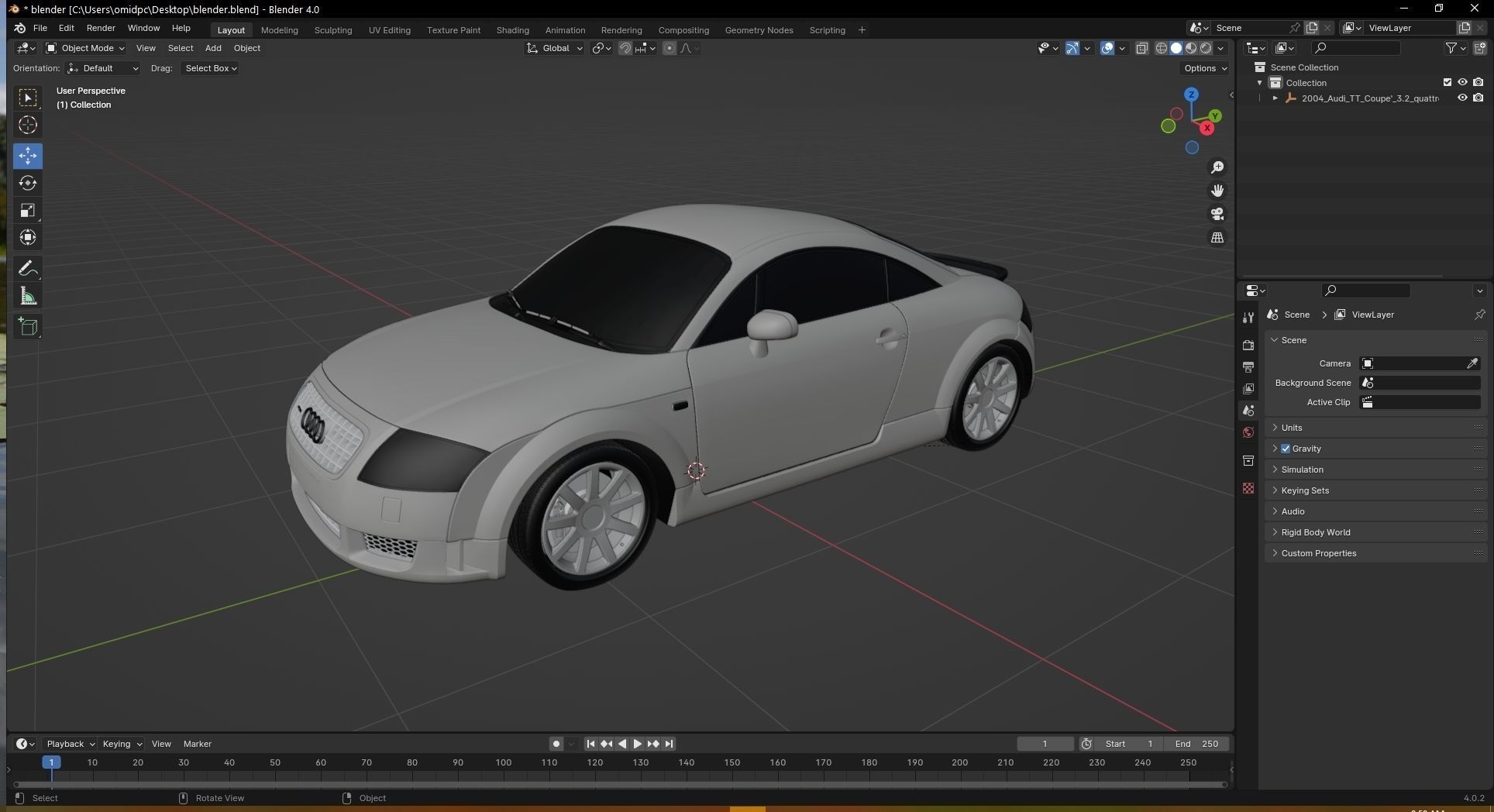 2004 Audi TT Coupe Low-poly 3D model_28