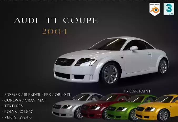 2004 Audi TT Coupe  Low-poly 3D model